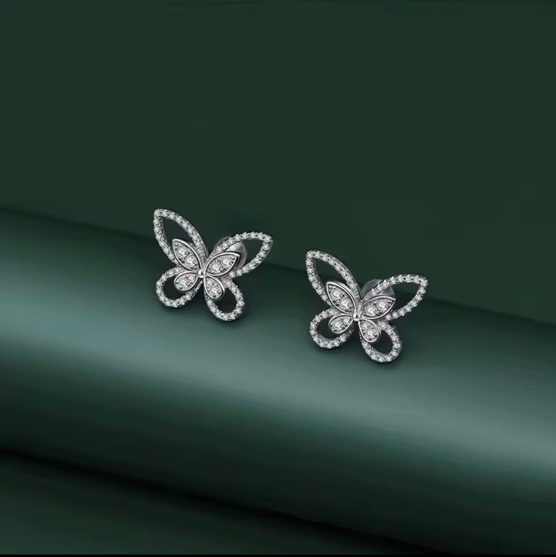 Sparkling Butterfly Stud Earrings
