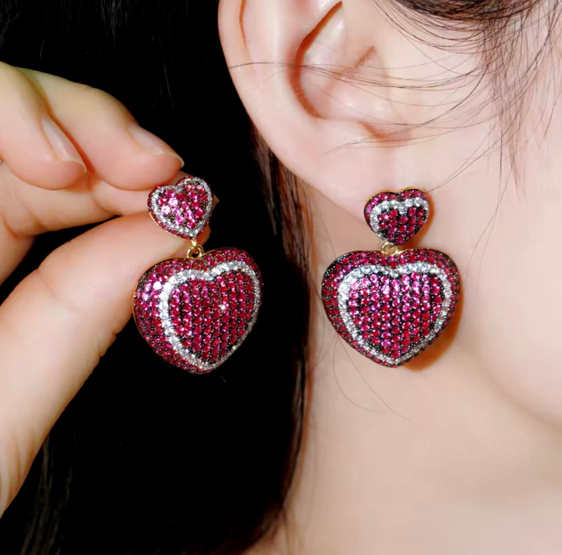 Red Heart Earrings