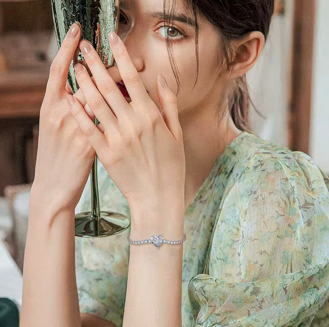 Heart Tennis Bracelet