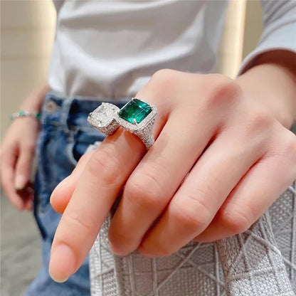 Emerald Floating Statement Ring