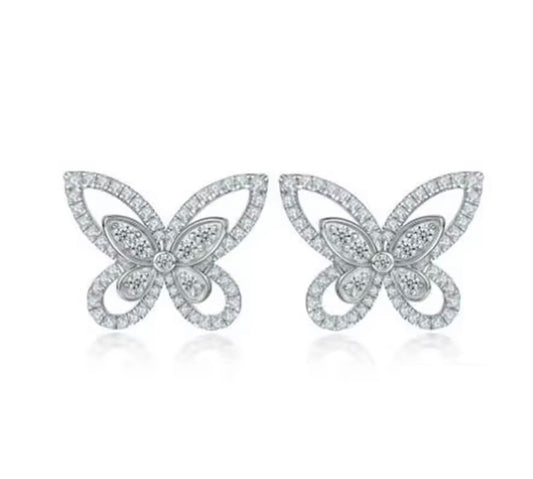 Sparkling Butterfly Stud Earrings
