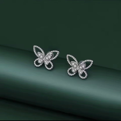 Sparkling Butterfly Stud Earrings