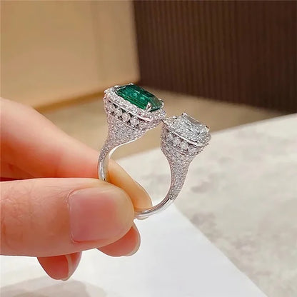 Emerald Floating Statement Ring