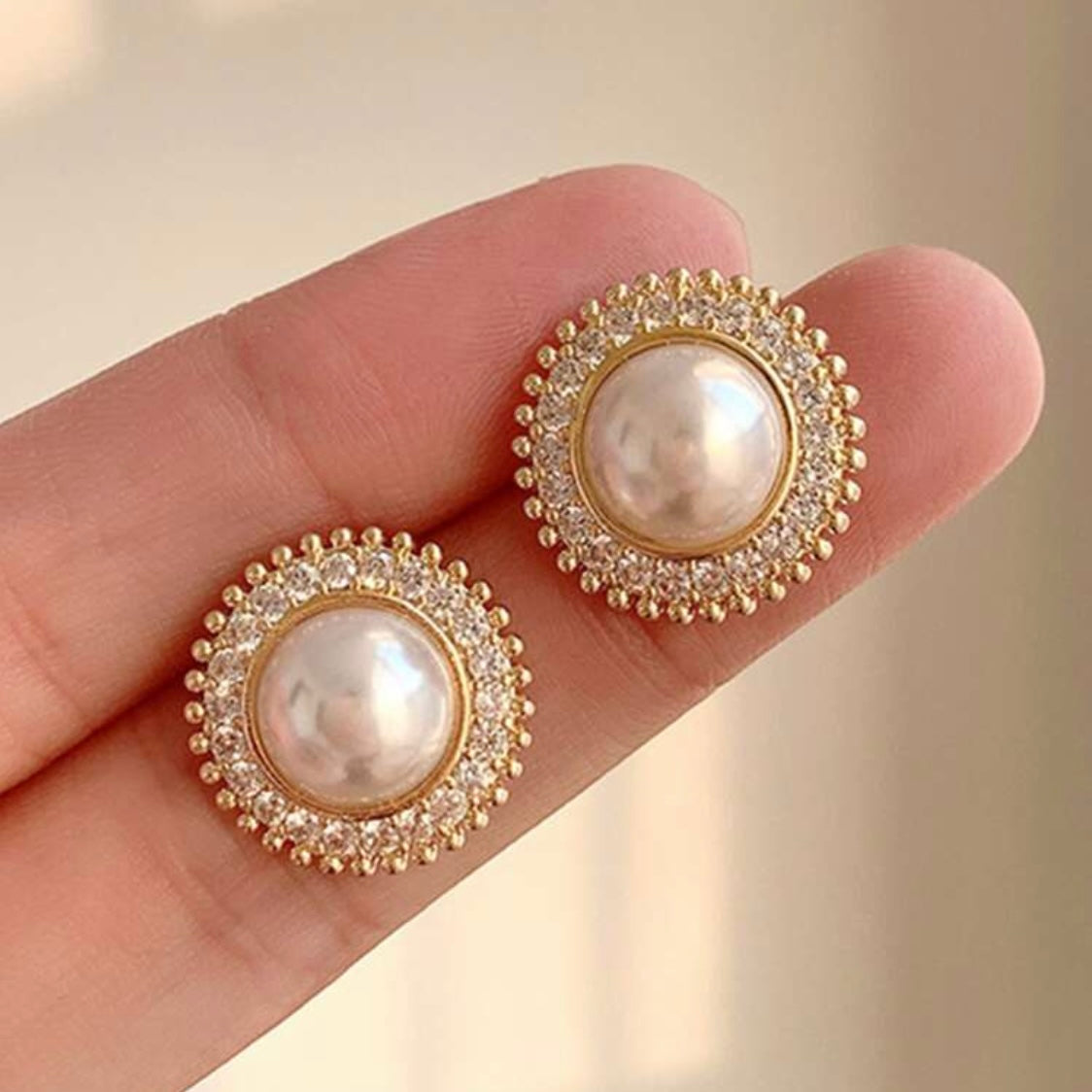 Pearl and Crystal Studs