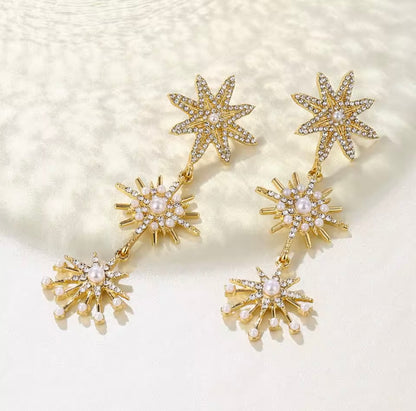 Snowflake Dangling Earrings