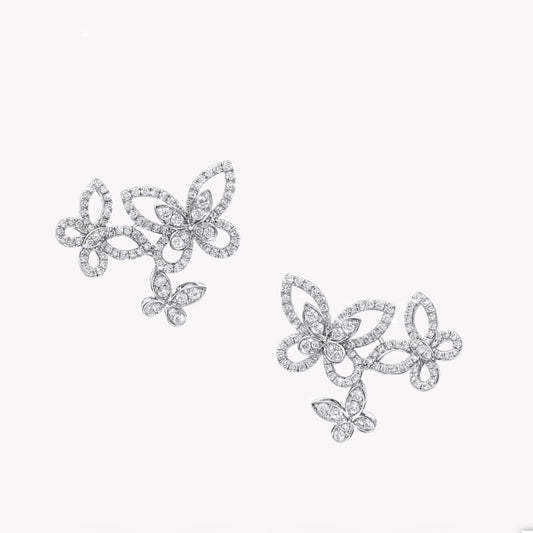Cluster Butterfly Crawler Earrings