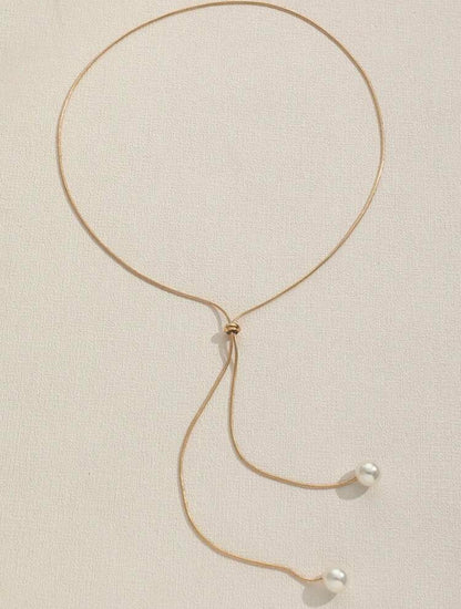 Pearl Lariat Necklace