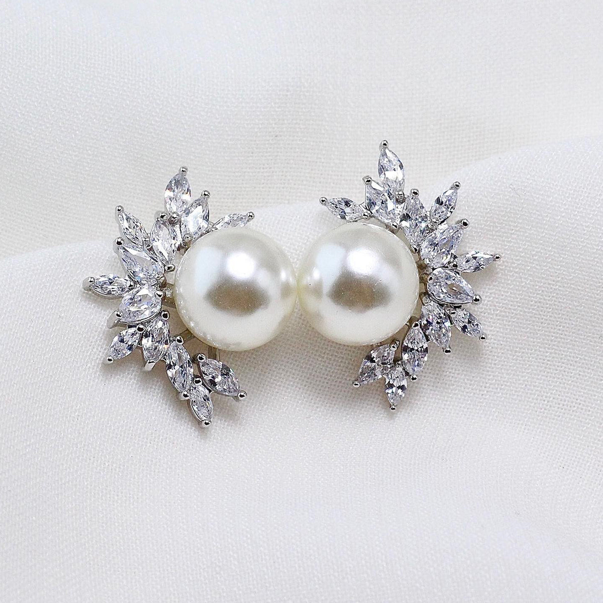 Crescent Pearl Earrings