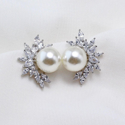 Crescent Pearl Earrings