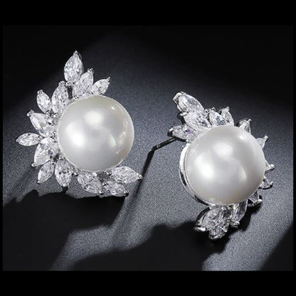 Crescent Pearl Earrings