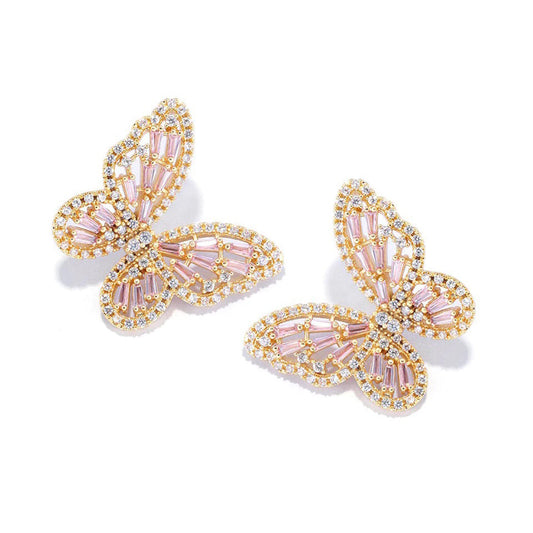 Pink Butterfly Earrings