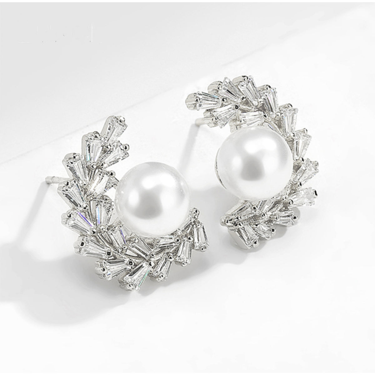 C Shaped Pearl Earrings