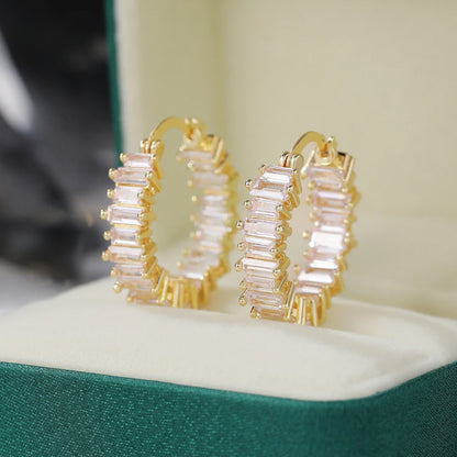 Baguette Hoop Earrings