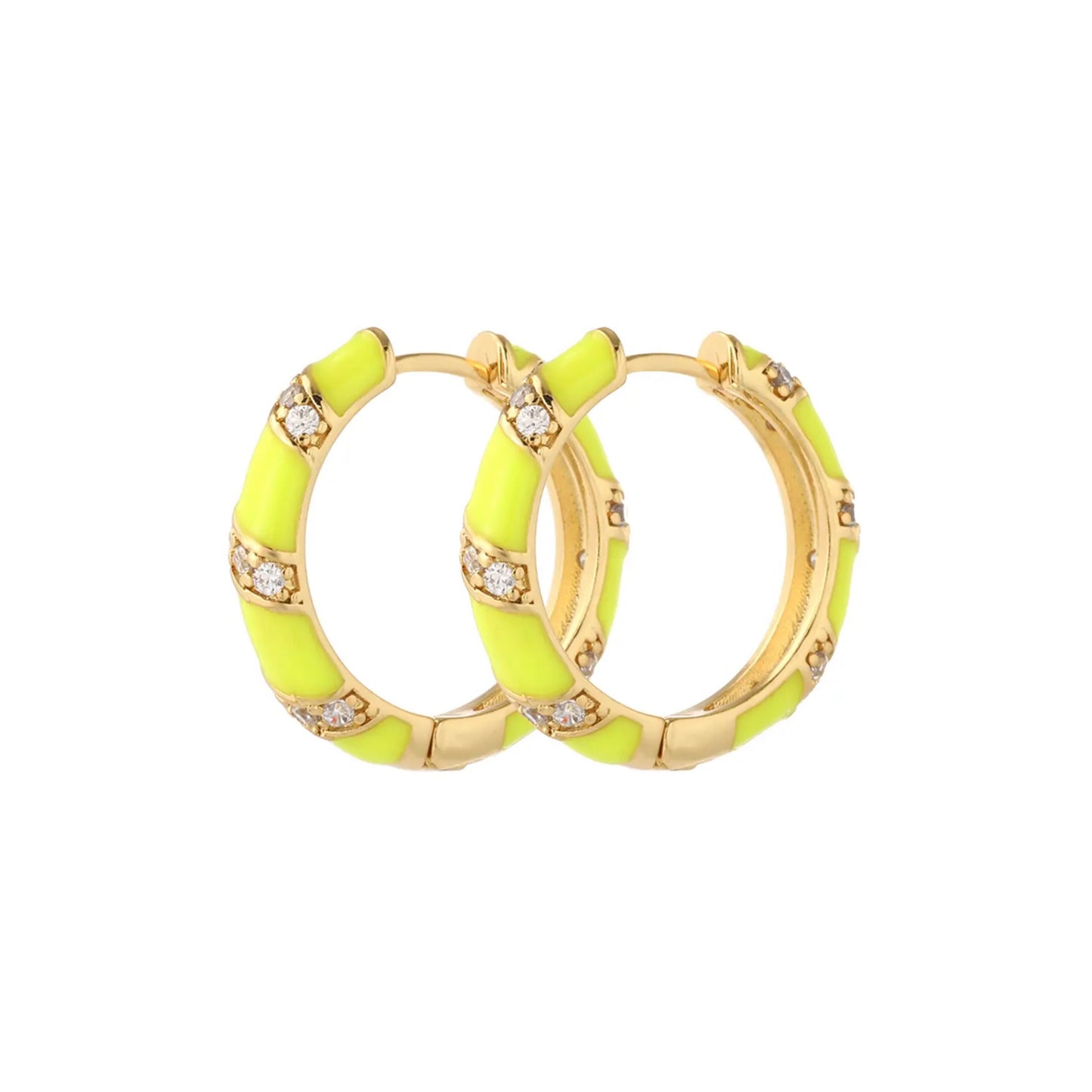 Yellow Candy Cane Hoop Earrings