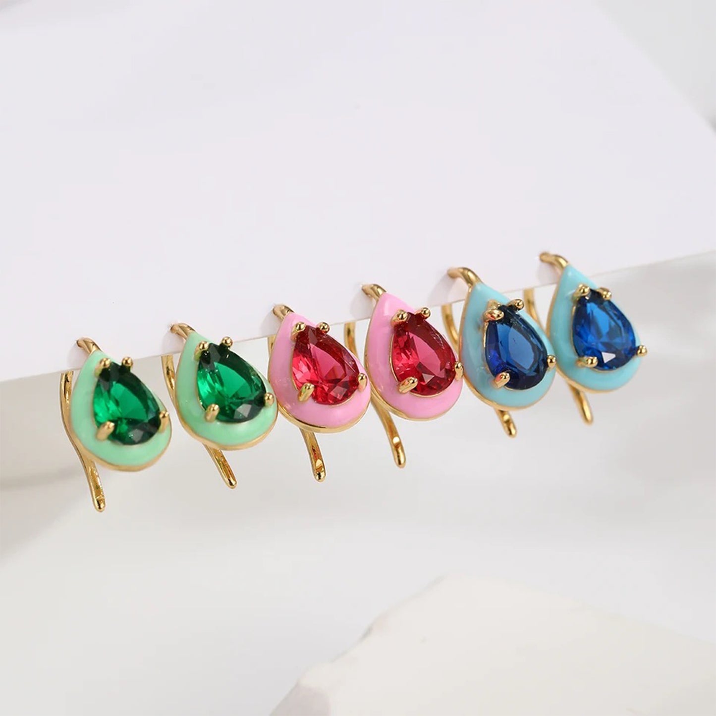 Pear Enamel Studs