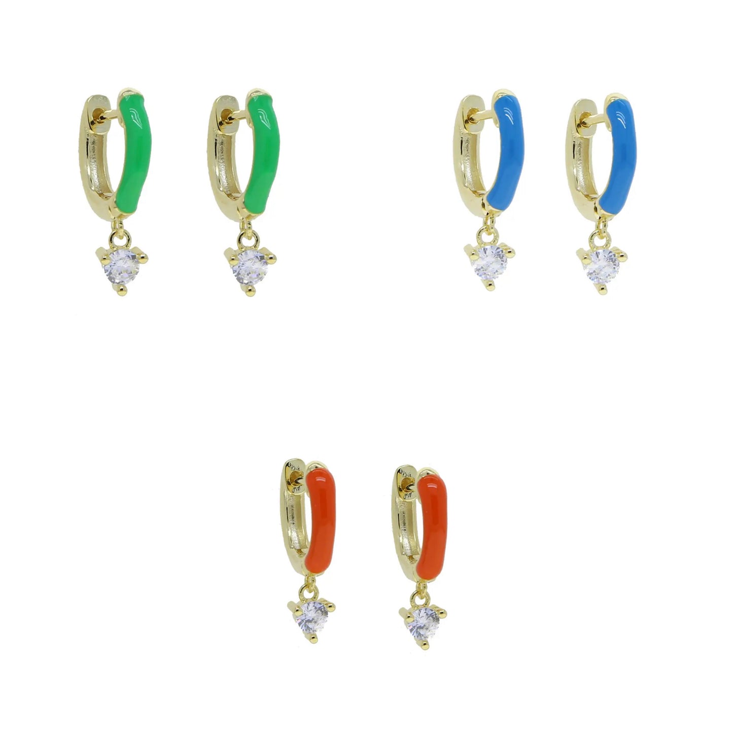 Dainty Enamel Hoop Earrings