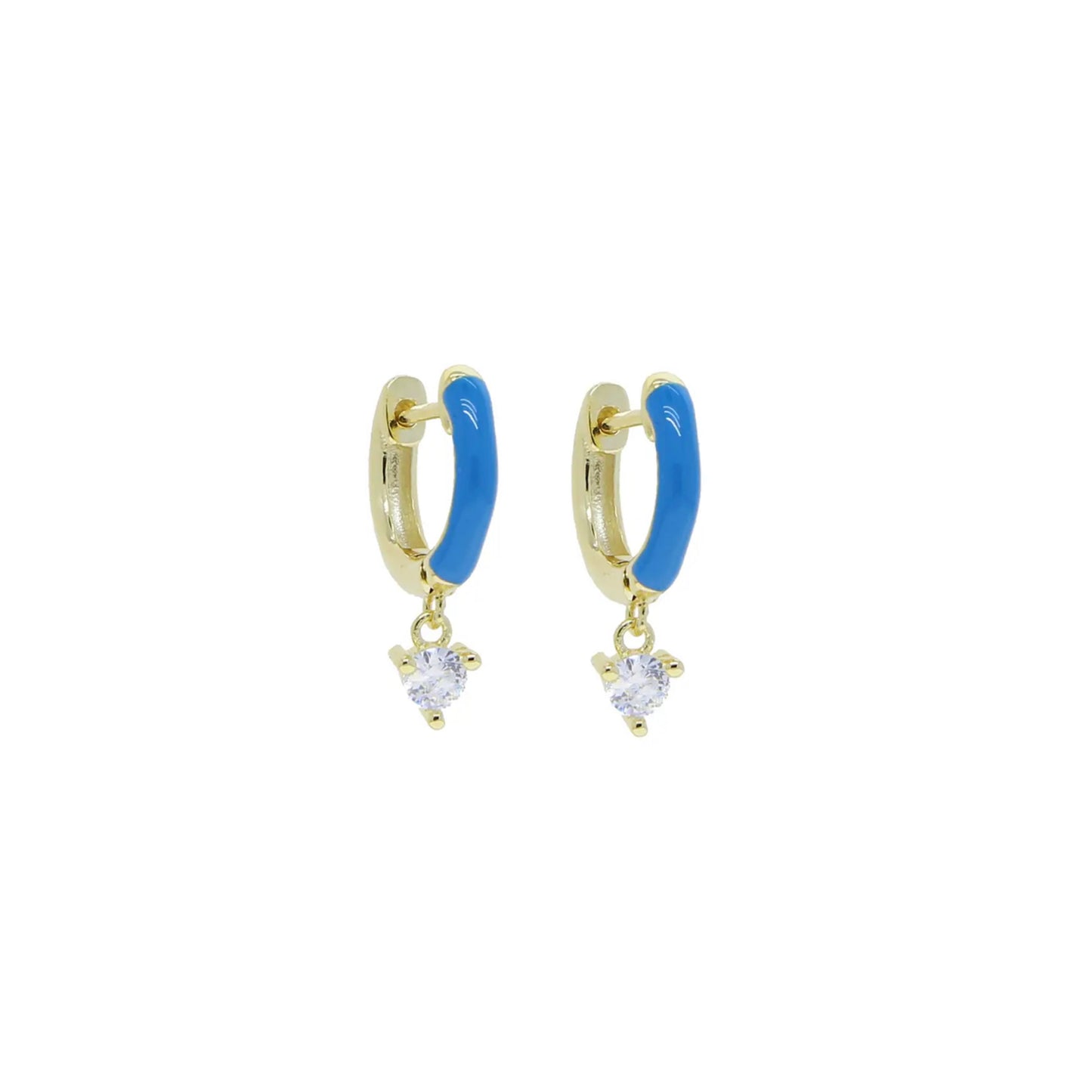 Dainty Enamel Hoop Earrings