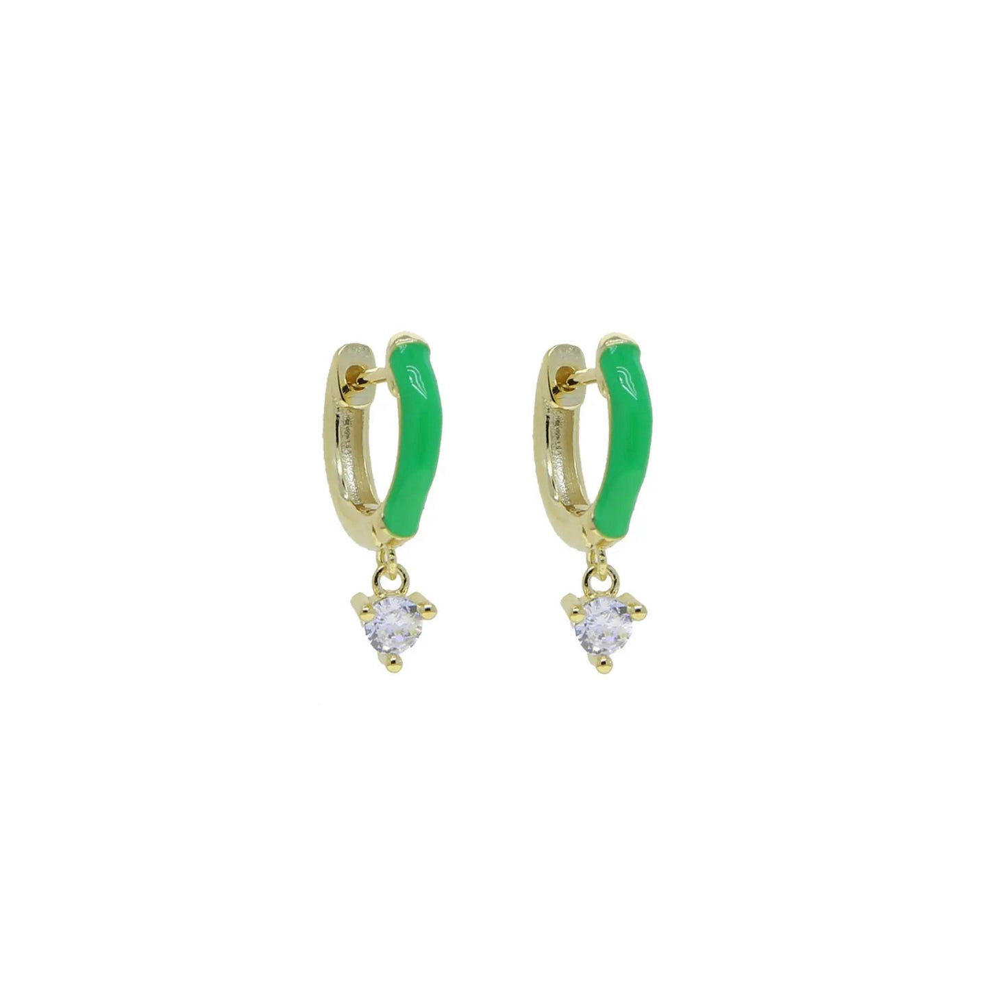 Dainty Enamel Hoop Earrings