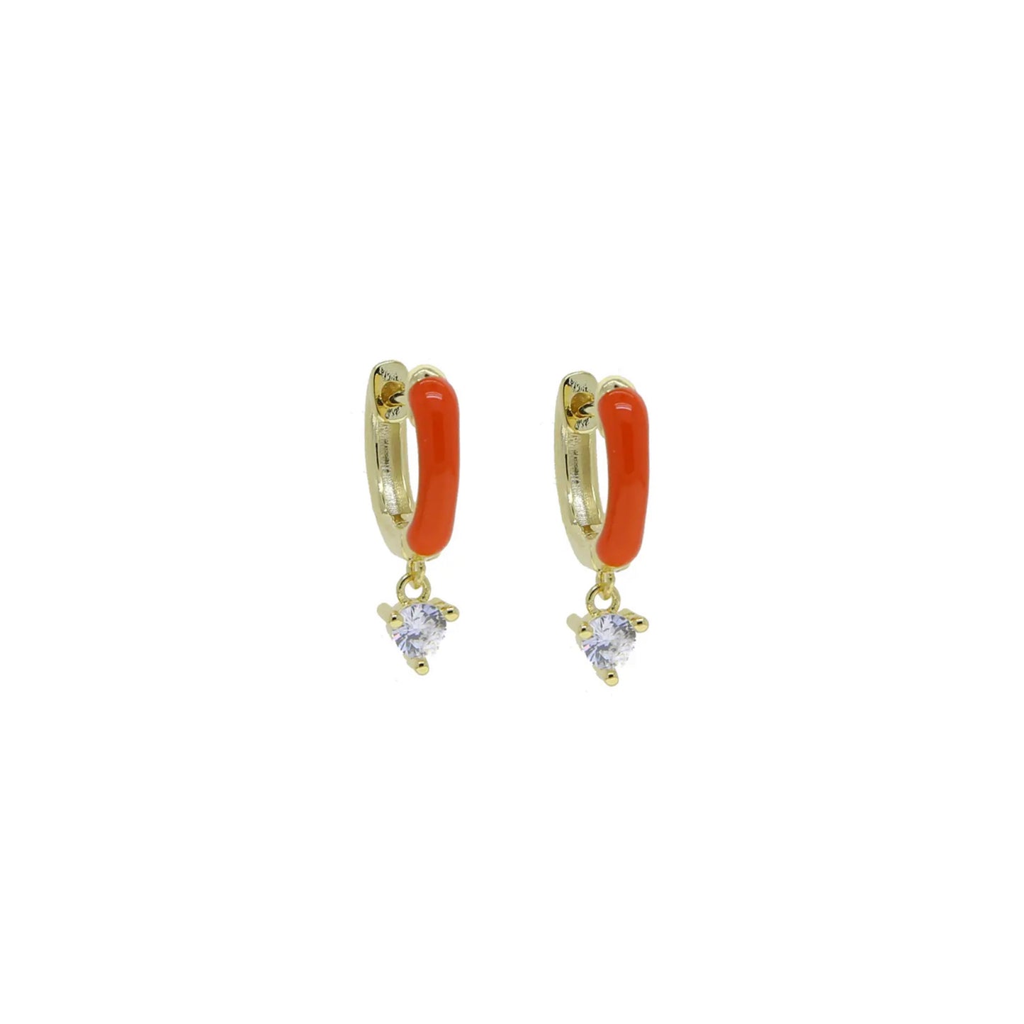 Dainty Enamel Hoop Earrings