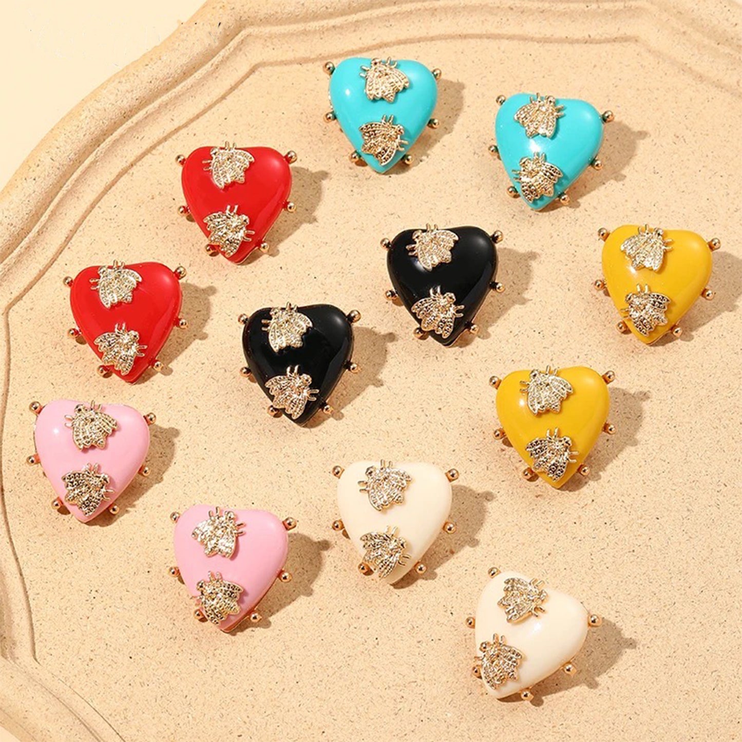 Heart Bee Earrings