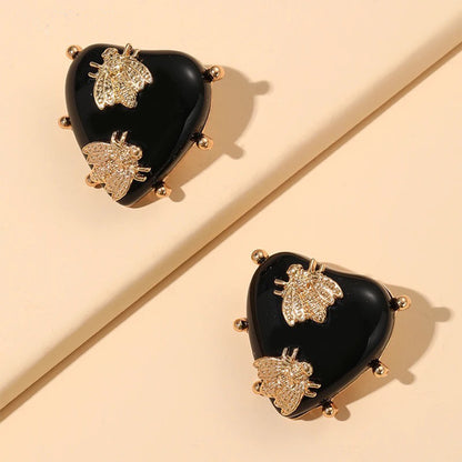 Heart Bee Earrings