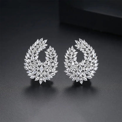 Silver Statement C Shaped Hoop Earrings