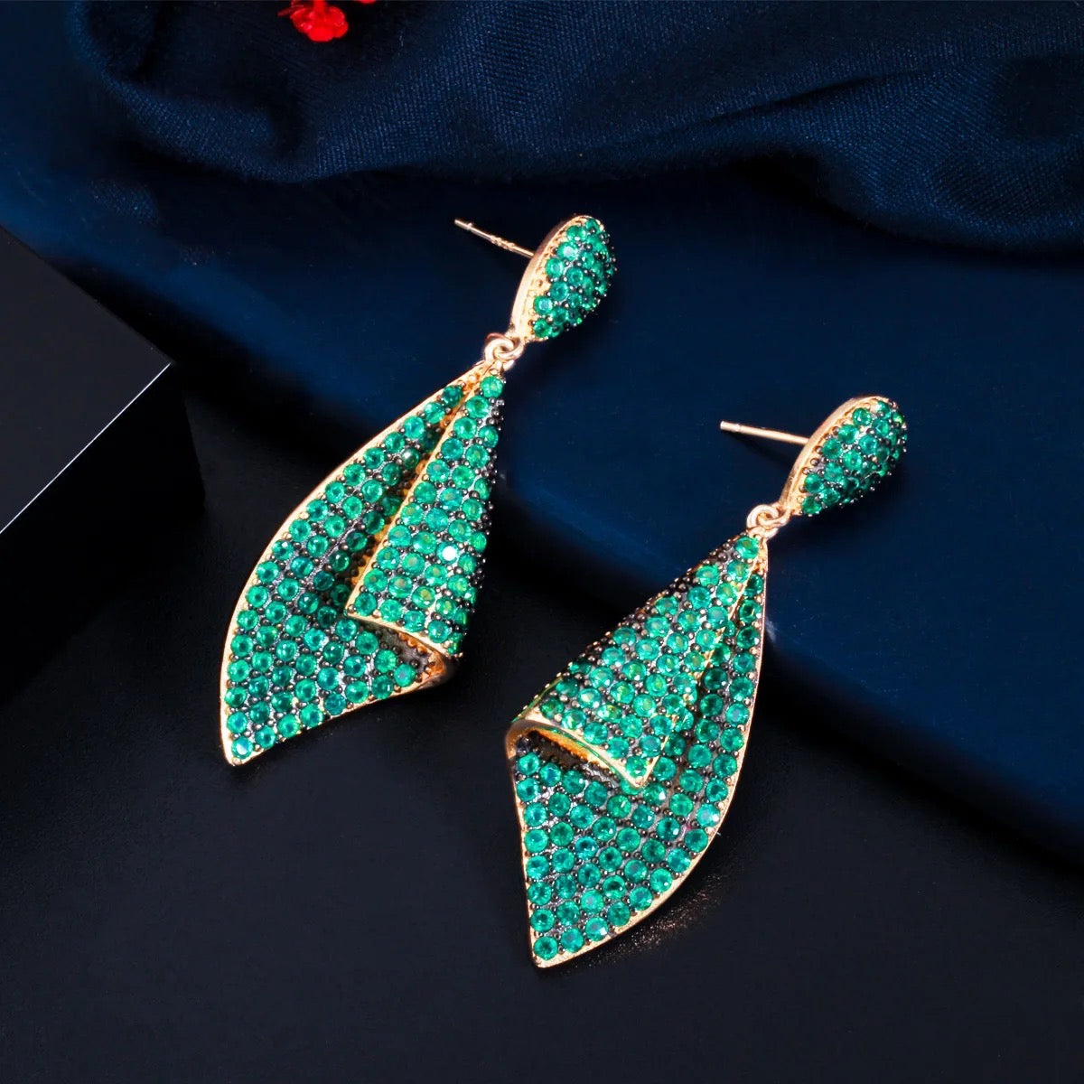 Green Wave Earrings