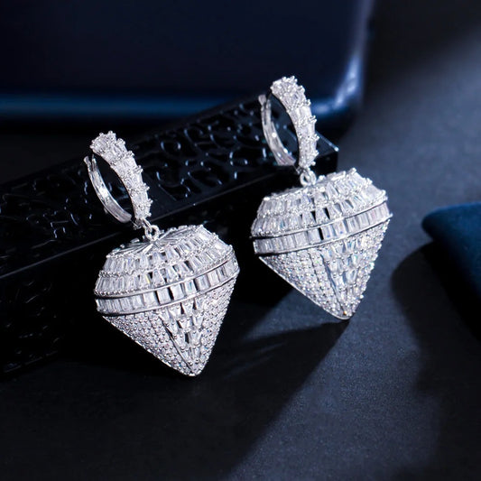 Conical Diamond Earrings