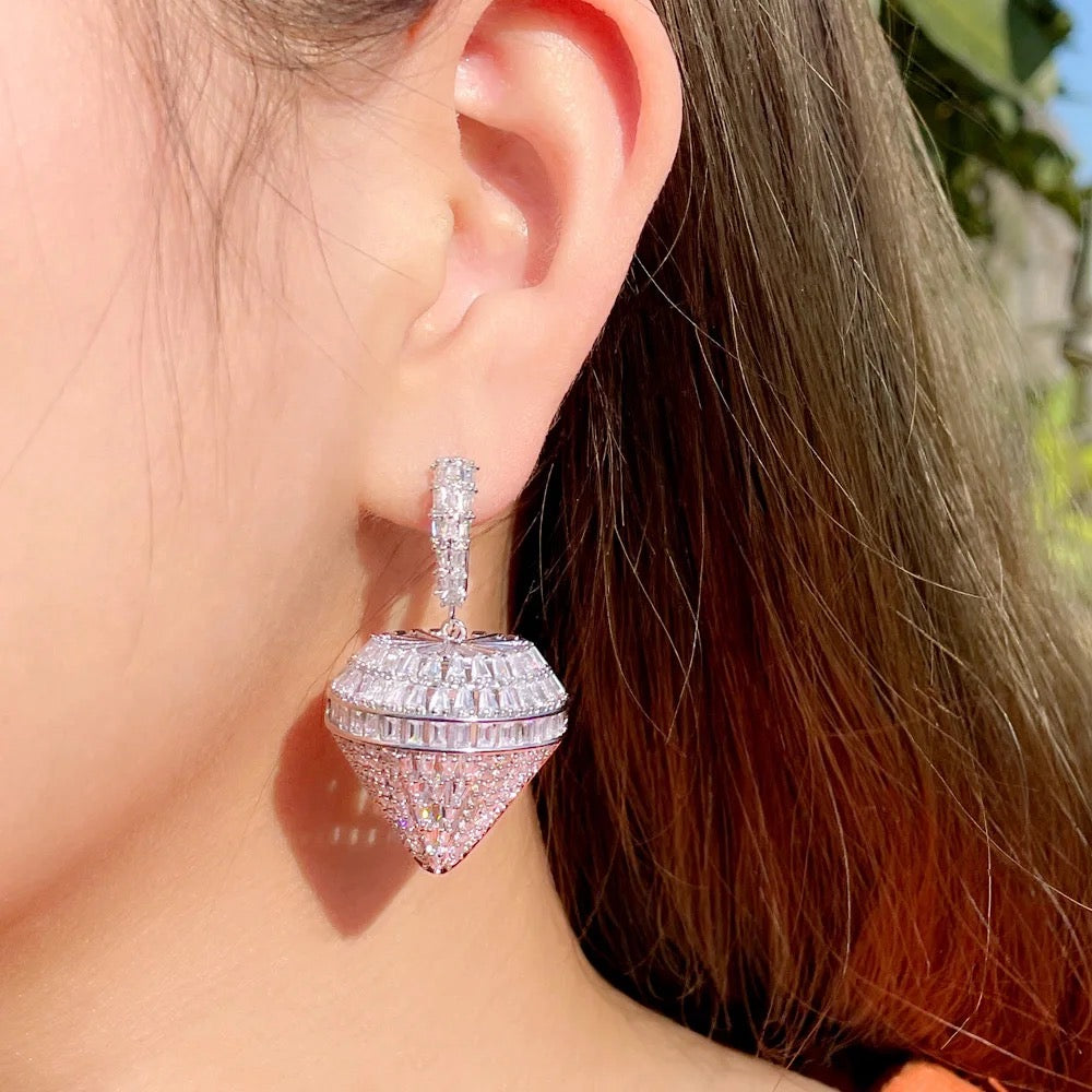 Conical Diamond Earrings