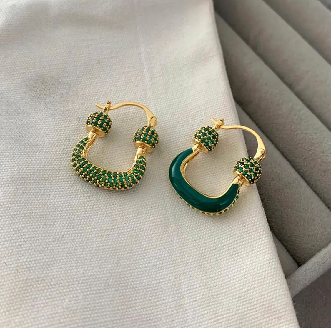 Horse Shoe Enamel Earrings