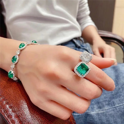 Emerald Floating Statement Ring