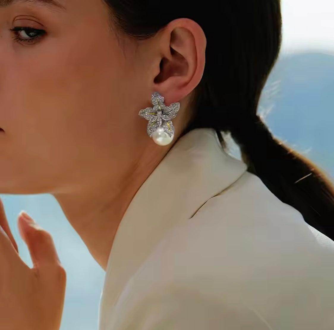 Silver Floral Earrings