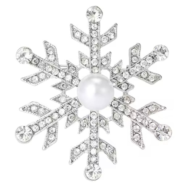 Silver Snowflake Brooch