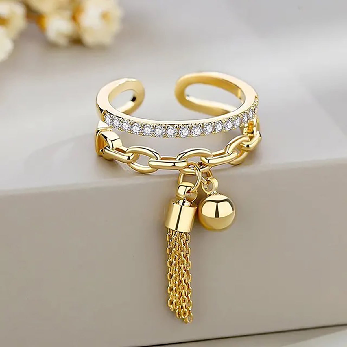 Gold Tassel Ring