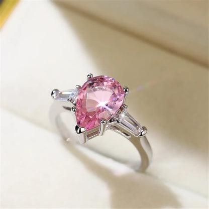 Pink Pear Engagement Ring