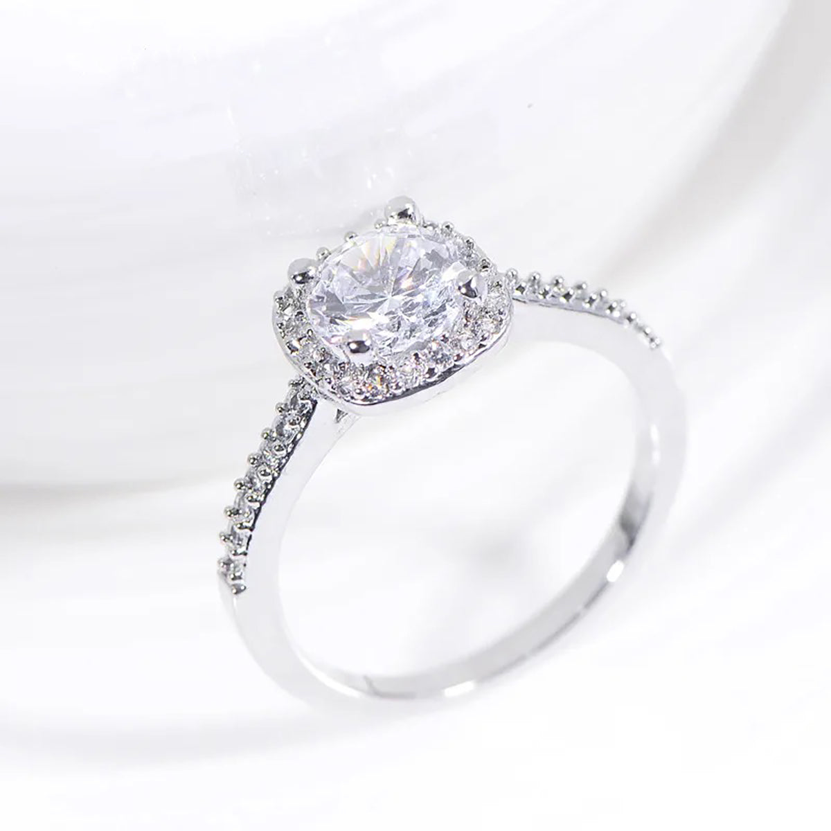 Cushion Halo Engagement Ring